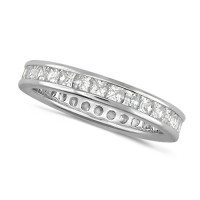 Platinum Ladies 1.50ct Princess Cut Diamond Full Eternity Ring  