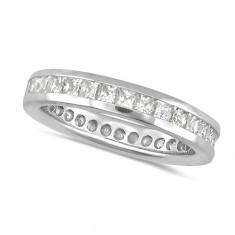18ct White Gold Ladies 2ct Princess Cut Diamond Full Eternity Ring  