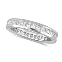 Platinum Ladies 2ct Princess Cut Diamond Full Eternity Ring  