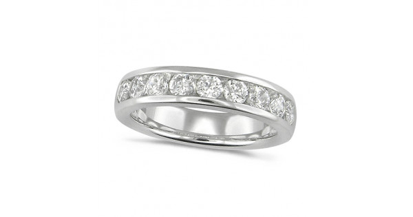 18 carat white gold diamond wedding band