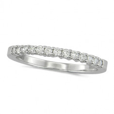 18ct White Gold Ladies 13 Stone Claw Set 0.25ct Diamond Half Eternity Ring 