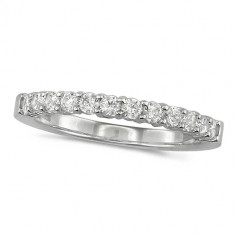 Platinum Ladies 12 Stone Claw Set 0.50ct Diamond Half Eternity Ring