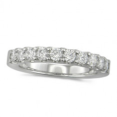 18ct White Gold Ladies 11 Stone Claw Set 1ct Diamond Half Eternity Ring 