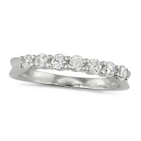 18ct White Gold Ladies Claw Set Half Eternity Ring Set With 0.50ct Of Diamonds