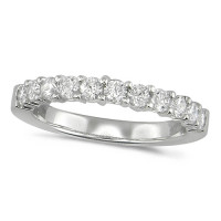 Platinum Ladies Claw Set Half Eternity Ring Set With 0.75ct Of Diamonds