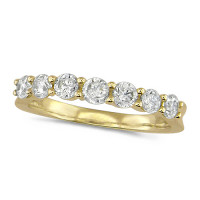 18ct Yellow Gold Ladies Claw Set Half Eternity Ring Set With 0.75ct Of Diamonds