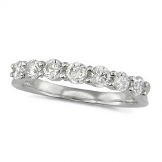 18ct White Gold Ladies Claw Set Half Eternity Ring Set With 0.75ct Of Diamonds