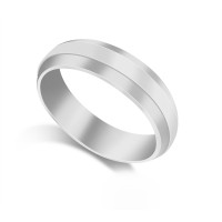 Platinum Gents 6mm Bevelled Edge Court Shape Wedding Ring 