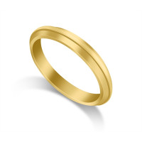 18ct Yellow Gold Ladies 3mm Bevelled Edge Court Shape Wedding Ring 