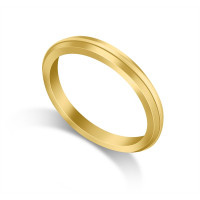 18ct Yellow Gold Ladies 2mm Bevelled Edge Court Shape Wedding Ring 