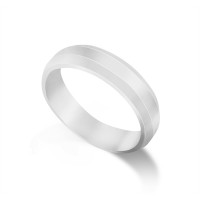Platinum Ladies 5mm Bevelled Edge Flat Court Shape Wedding Ring
