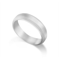 9ct White Gold Gents 5mm Millgrain Flat Court Shape Wedding Ring 