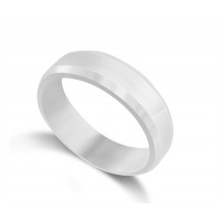 Platinum Gents 6mm Millgrain Flat Court Shape Wedding Ring 