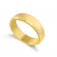 18ct Yellow Gold Gents 6mm Millgrain Flat Court Shape Wedding Ring 