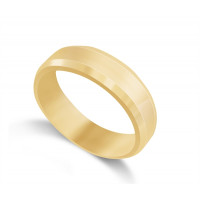 9ct Yellow Gold Gents 6mm Millgrain Flat Court Shape Wedding Ring 