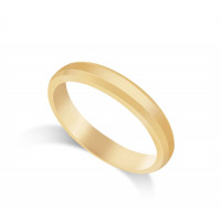 9ct Yellow Gold Ladies 3mm Bevelled Edge Flat Court Shape Wedding Ring 