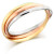 9ct 3 Colour Gold Ladies Russian Wedding Ring with 2mm Bands  