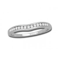 9ct White Gold Ladies 2.7mm wide Channel Set Shallow Curved Ring Set with 0.16ct of Diamonds