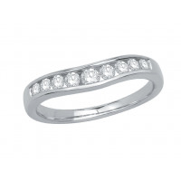 9ct White Gold Ladies Graduated Channel Set Diamond Ring Set with 0.38ct of Diamonds