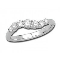 9ct White Gold Ladies Claw Set Wave Ring Set with 0.50ct of Diamonds