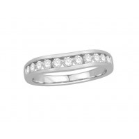 9ct White Gold Ladies Channel Set Shallow Curved Wedding Ring Set with 0.50ct of Diamonds