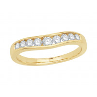 18ct Yellow Gold Ladies Graduated Channel Set Diamond Ring Set with 0.38ct of Diamonds