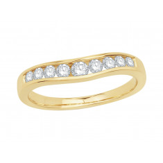 9ct Yellow Gold Ladies Graduated Channel Set Diamond Ring Set with 0.38ct of Diamonds