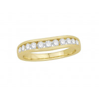 9ct Yellow Gold Ladies Channel Set Shallow Curved Wedding Ring Set with 0.50ct of Diamonds