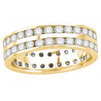 9ct Yellow Gold Ladies 2-Row Channel Set Full Eternity Ring Set with 1.50ct of Diamonds