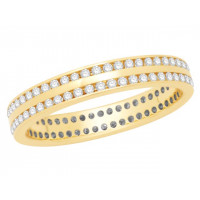 9ct Yellow Gold Ladies 2-Row Channel Set Full Eternity Ring Set with 0.42ct of Diamonds