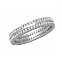 9ct White Gold Ladies 2-Row Channel Set Full Eternity Ring Set with 0.42ct of Diamonds