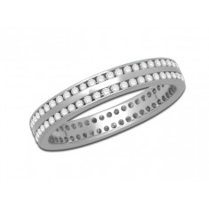 9ct White Gold Ladies 2-Row Channel Set Full Eternity Ring Set with 0.42ct of Diamonds