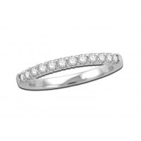 18ct White Gold Ladies 12-Stone Diamond Half Eternity Ring Set with 0.50ct of Diamonds