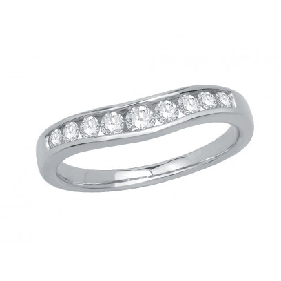 Palladium Ladies Graduated Channel Set Diamond Ring Set with 0.38ct of Diamonds