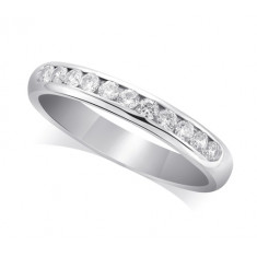 9ct White Gold Ladies Court Shape 3mm Channel Set Diamond Half Eternity Ring Set with 0.33ct of Diamonds