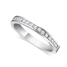 9ct White Gold Ladies 3mm Channel Set Princess Cut Diamond Eternity Ring Set with 0.34ct of Diamonds
