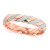 18ct Rose and White Gold Ladies 4mm Twisted Wedding Ring with Beading on the White Gold