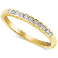 18ct Yellow Gold Ladies Diamond Half Eternity Ring Set with 0.15ct of Diamonds in Scallop Setting