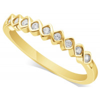 18ct Yellow Gold Ladies Diamond Half Eternity Ring Set with 0.15ct of Diamonds, All Individually Set in a Diagonal Box