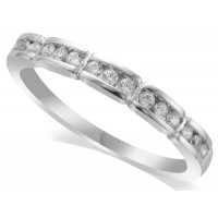 18ct White Gold Ladies Channel Set Diamond Half Eternity Ring Set with 0.20ct of Diamonds