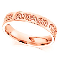 9ct Rose Gold Gents 6mm Celtic Wedding Ring Engraved with ""mo anam cara" " (my soulmate) "