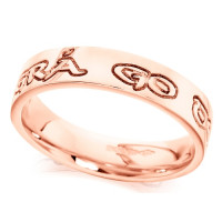 9ct Rose Gold Gents 6mm Celtic Wedding Ring Engraved with ""gra go deo"" (love forever)  "