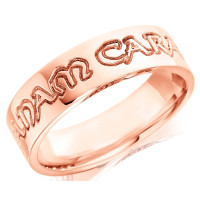 18ct Rose Gold Ladies 4mm Celtic Wedding Ring Engraved with " "mo anam cara"" (my soulmate)