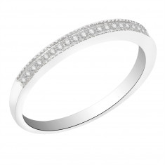 Ladies 18ct White Gold Half Eternity Diamond Ring set with 0.07ct H/SI Diamonds