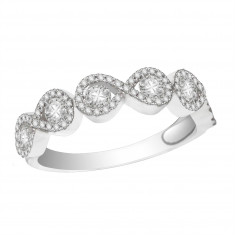 Ladies 18ct White Gold Half Eternity Diamond Ring set with 0.67ct H/SI Diamonds