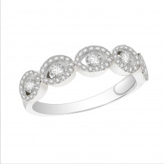Ladies 18ct White Gold Half Eternity Diamond Ring set with 0.32ct H/SI Diamonds