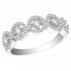 Ladies 18ct White Gold Half Eternity Diamond Ring set with 0.49ct H/SI Diamonds