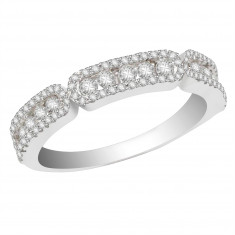 Ladies 18ct White Gold Half Eternity Diamond Ring set with 0.58ct H/SI Diamonds