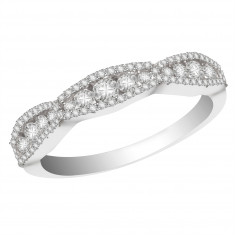 Ladies 18ct White Gold Half Eternity Diamond Ring set with 0.50ct H/SI Diamonds