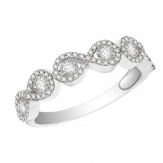 Ladies 18ct White Gold Half Eternity Diamond Ring set with 0.32ct H/SI Diamonds